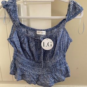 Luca And Grae Blue Floral Top